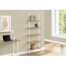 I 3686 Bookcase, Shelf-72 "H Ladder Natural/White Metal (Online Only)