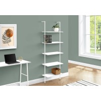 A-7863 Bookcase, Shelf -72"H Ladder White/White Metal (Online Only)