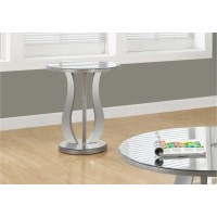 I 3726 Night Stand, End Table/Brushed Silver/Mirror (Online Only)