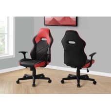 I 7327 Office Chair-Gaming/ Black/Red Leather-Look (Online Only)