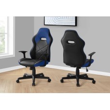 I 7328 Office Chair-Gaming/ Black/ Blue Leather Look (Online Only)