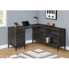 I 7492 Computer Desk-60"L/Dark Grey L-Shaped Corner (Online Only)