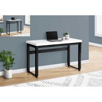 I 7681 Adjustable Height Computer Desk/White /Black Metal (Online Only)