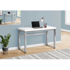 A-3867 Adjustable Height Computer Desk/White/Silver Metal (Online Only)