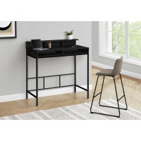A-0077 Computer Desk Black/ Black Standing Height (Online only)