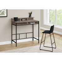 A-2077 Computer Desk Dark Taupe/ Black Standing Height (Online Only)