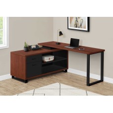 A-3177 Computer Desk-72 " L Cherry/ Black Executive Corner (Online only)