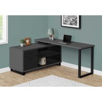 A-5177 Computer Desk-72 "L Modern Grey/ Black Executive Corner (Online Only)
