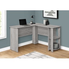 A-0277 Computer Desk-Industrial Grey L-Shaped Corner/2 Shelves (Online Only)