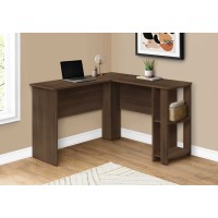 I 7721 Computer Desk- Dark Walnut L-Shaped Corner/2 Shelves (Online only)