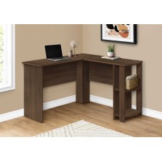 A-1277 Computer Desk- Dark Walnut L-Shaped Corner/2 Shelves (Online only)