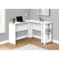 I 7723 Computer Desk- White  L-Shaped Corner/2 Shelves (Online only)