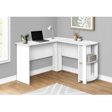 A-3277 Computer Desk- White  L-Shaped Corner/2 Shelves (Online only)