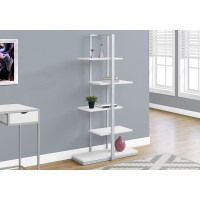 I 7233 Bookcase, Shelf/ White/Silver Metal (Online Only)