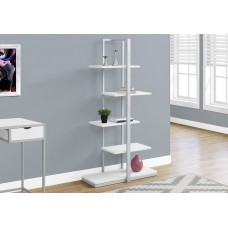 A-3327 Bookcase, Shelf/ White/Silver Metal (Online Only)