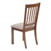 A-2131 Dining Chair 40"H Brown Walnut/Beige Fabric Seat (Online Only)