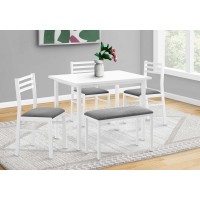 I 1031- 5 Pcs. Dining Set/ White top /White metal (Online only)