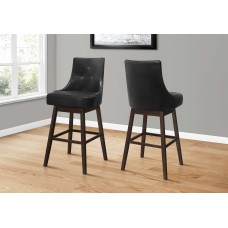 I 1242 BARSTOOL -  46"H / BLACK LEATHER-LOOK / SWIVEL (EXCLUSIVE ONLINE SALE !)