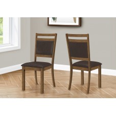 I 1310 Dining Chair 40" H Brown Walnut/ Dark Brown PU. SET OF 2 CHAIRS (Online only)