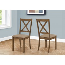 I 1311 Dining Chair Brown Walnut/ Beige Fabric. SET OF 2 CHAIRS (Online Only)