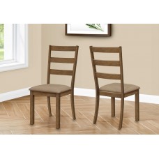 I 1313 Dining Chair Brown Walnut/ Beige Fabric. SET OF 2 CHAIRS. (Online Only )