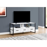 I 2615 TV Stand-48" L White/Black Metal (Online Only)