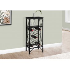 A-7433 Home Bar Black Metal Wine Bottle and glass Rack (Online Only)