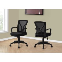 A-9337 Office Chair- Black/ Black Base On Castors (Online Only)