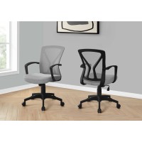 I 7340 Office Chair-Grey/ Black Base On Castors 