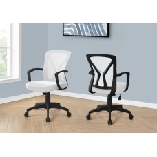 A-1437 Office Chair- White/ Black Base on Castors (Online Only)