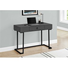 I 7386 Computer Desk-42"L/Modern Grey/ Black Metal (Online Only)