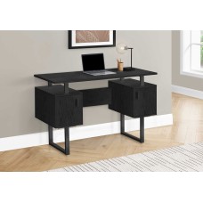 I 7606 Computer Desk-48"L/ Black Oak/Black Metal (Online Only)