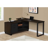I 7710 Computer Desk-72" L Espresso/Black Executive corner (Online Only)