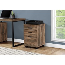 A-2877 Filing Cabinet 3 Drawers/ Brown Reclaimed on Castors (Online Only)