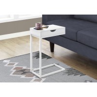 I 3601 ACCENT TABLE - WHITE / WHITE METAL WITH A DRAWER (EXCLUSIVE ONLINE SALE !)