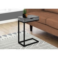 I 3603 ACCENT TABLE - GREY STONE-LOOK / BLACK METAL (EXCLUSIVE ONLINE SALE !)