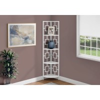 I 3613 Bookcase, Shelf-62" H/White/ White Metal Corner (Floor model)