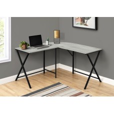 I 7196 Computer Desk-55"L/Grey Top/Black Metal Corner (Online Only)