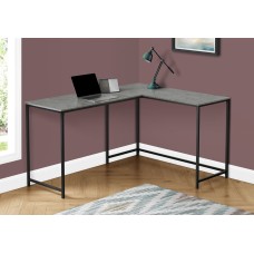 I 7392 Computer Desk- 58"L/ Grey Stone-Look/Black Metal Corner (Online Only)