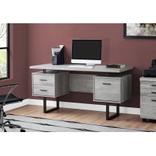 I 7417 Computer Desk-60" L Grey Reclaimed Wood/ Black Metal (Online only)