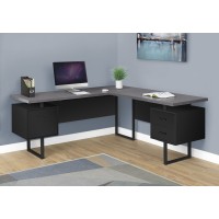 A-2347 Computer Desk-70" L/Black/Grey top Left or Right corner facing (Online only)