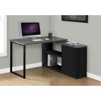 I 7433 Computer Desk-Black/Grey top Left/Right Facing Corner (Online Only)