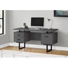 A-0367 Computer Desk -60 " L Modern Grey/Black Metal (Online Only)