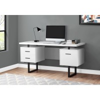 A-1367 Computer Desk -60" L White/ Black Metal (Online Only)