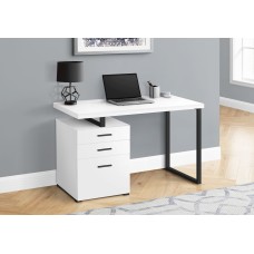 I 7646 Computer Desk-48" L/White/Black Metal/L/R Face (Online Only)