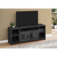 A-3472 TV stand -60"L Black Reclaimed Wood-Look (Online Only)