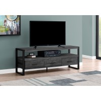 A-3282 TV Stand-60 " L Black Reclaimed Wood-Look/3 Drawers (Online Only)