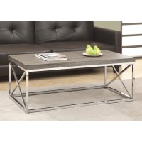 I 3258 COFFEE TABLE - DARK TAUPE WITH CHROME METAL (EXCLUSIVE ONLINE SALE !)
