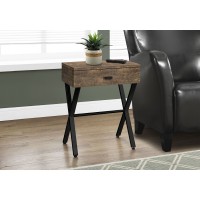 I 3450 ACCENT TABLE - 24"H / BROWN RECLAIMED WOOD / BLACK METAL (EXCLUSIVE ONLINE SALE !)