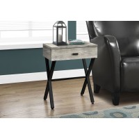 I 3451 ACCENT TABLE - 24"H / GREY RECLAIMED WOOD / BLACK METAL (EXCLUSIVE ONLINE SALE !)